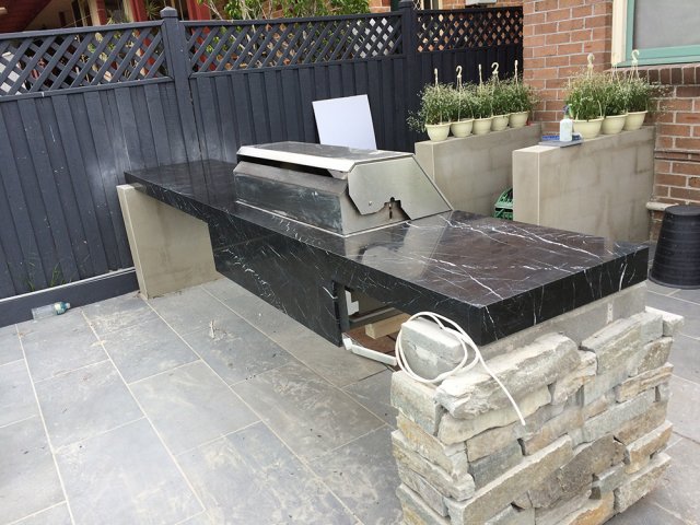 Sample Nero Marquina Marble BBQ top